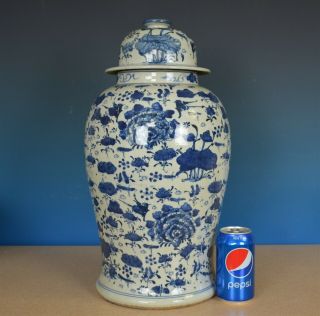 Stunning Large Antique Chinese Blue And White Porcelain Vase V5765