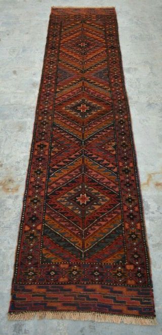 H115 Fine Quality Afghan Vintage Mishwani Kilim Runner,  Antique Rug 2 