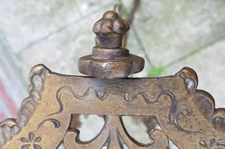 Antique 19th c French Brass Ornate Plant Stand Table Birds Swallows Art Nouveau 7