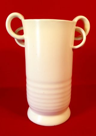 Erphila Matte White Arts & Crafts Czech Pottery Vase 1918 - 1921 RARE 3
