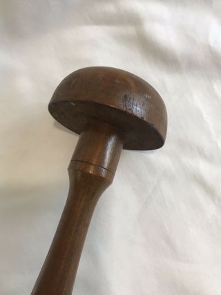 VINTAGE WOODEN HAT MOLD FORM ON STAND 2