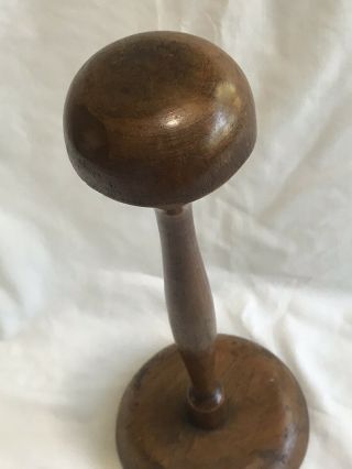 VINTAGE WOODEN HAT MOLD FORM ON STAND 5