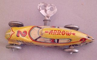 Arrow Race Car Vintage Toy Wind Up Car
