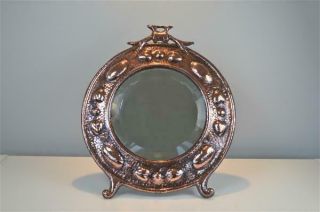Arts And Crafts Beaten Copper Ladies Dressing Table Mirror Circa.  1910