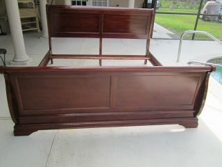 King Size Sleigh Head board Foot Board And Rails Wood not 11