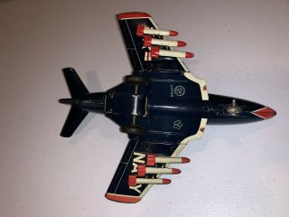 US Navy Cougar Tin Friction Folding Wing Jet Fighter 3