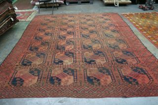 Antique Ersari Ethnic Turkoman Rug Main Carpet Hand Knotted Wool 8 