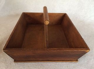Antique Primitive Wooden Knife Cutlery Utensil Farmhouse Rustic Tray Tote EXC 2