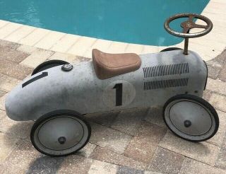 Vintage Ride On Metal Child’s Speedster Car Toy