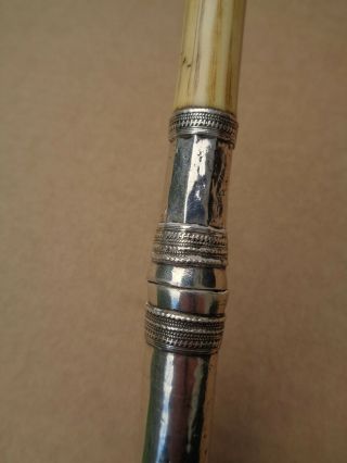 Antique Dha C.  1850 Silver Dagger Burmese / Thai Knife Burma Short Sword Kard