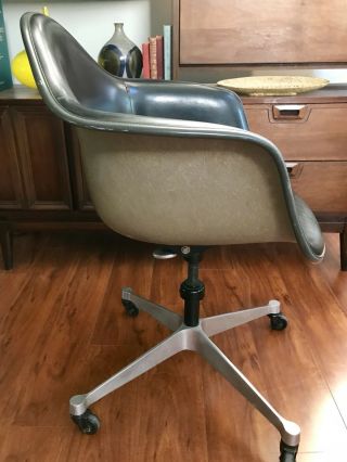 Mid Century Eames Herman Miller Adjustable Drafting Swivel Shell Chair 5