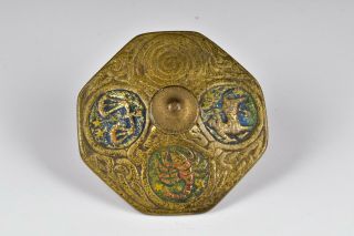 Tiffany Studios Zodiac Bronze and Enamel Desk Weight with Hand Painted Enamel 6