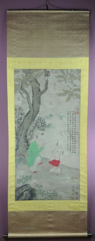 Splendid Hand Painted China Chinese Watercolor Scroll Painting Scholar Art 11