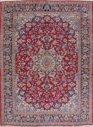 Vintage Hand - Knotted Traditional Floral Oriental 10 X 14 Wool Area Rug Carpet