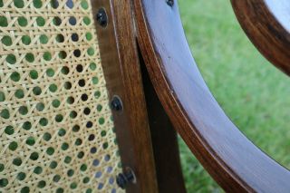 2 Vintage Bentwood Cane Rocker Dark Rocking Chair Thonet w/ childs rocker 6