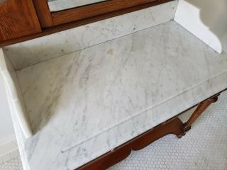 Antique marble top washstand with mirror 2