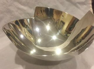 VTG 1990 Modernist Art Elsa Rady Silver Plate Wing Bowl for Swid Powell 7.  25”Dia 3