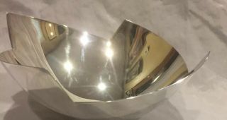 VTG 1990 Modernist Art Elsa Rady Silver Plate Wing Bowl for Swid Powell 7.  25”Dia 9