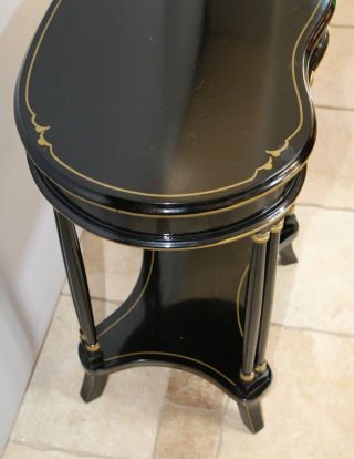 Vintage Kidney Shape Side Table Neoclassical Egyptian Revival Style Two Tier 3