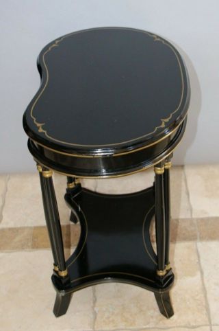 Vintage Kidney Shape Side Table Neoclassical Egyptian Revival Style Two Tier 4