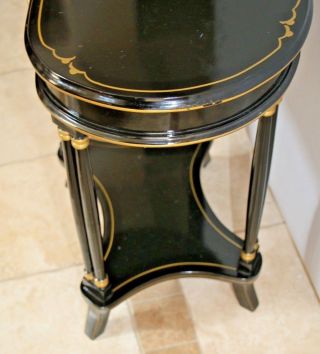 Vintage Kidney Shape Side Table Neoclassical Egyptian Revival Style Two Tier 5
