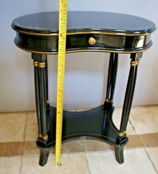 Vintage Kidney Shape Side Table Neoclassical Egyptian Revival Style Two Tier 7