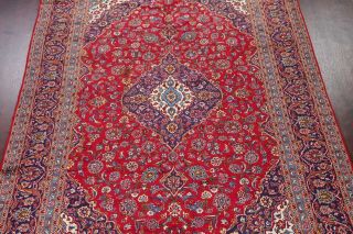 VINTAGE Traditional Floral VIBRANT RED Oriental Area Rug Hand - Knotted WOOL 8x12 3