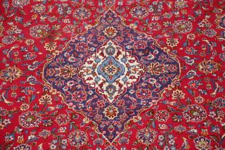 VINTAGE Traditional Floral VIBRANT RED Oriental Area Rug Hand - Knotted WOOL 8x12 4