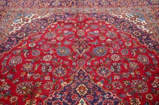 VINTAGE Traditional Floral VIBRANT RED Oriental Area Rug Hand - Knotted WOOL 8x12 7