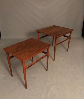 Mid - Century Teak Nesting Tables Side Denmark 2 2