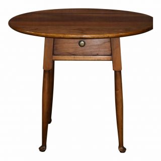 Vintage Leopold Stickley Solid Cherry Oval Side Table W/drawer