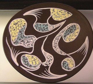 Mid Century Danish Modern Biomorphic Ceramic Art Bowl Signed