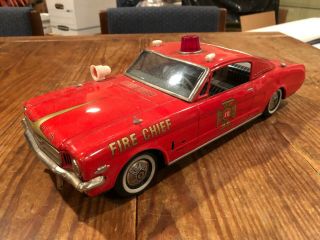 Vintage " Ford Mustang " Fire Chief/fire Dept.  Sedan Toy