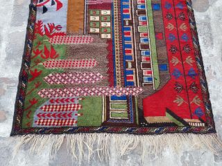 Baluch Rug Handmade Afghan Vintage Rug Trible Shindand Rug 127x89 cm wool/origin 2