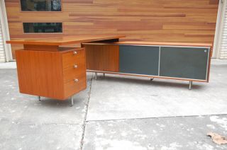 Mid Century Modern George Nelson For Herman Miller Executive Desk & Credenza