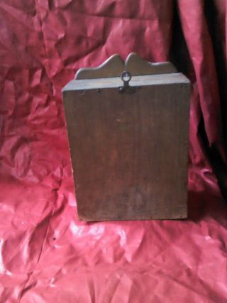 UNIQUE ANTIQUE PRIMITIVE OLD HAND MADE WOODEN WALL HANGING CLOCK BOX 2