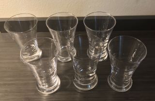 6 COLONIAL WILLIAMSBURG GLASSES ROYAL LEERDAM BLENKO HAND MADE BLOWN 5” 2