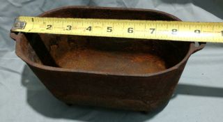 Small Antique CAST IRON Trough.  HB - 84.  Footed Planter.  9 x 5 Cast Iron Pot. 11