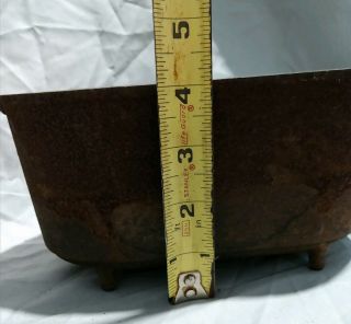 Small Antique CAST IRON Trough.  HB - 84.  Footed Planter.  9 x 5 Cast Iron Pot. 9