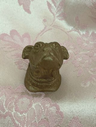 Rare Vintage Tiffany Studios Bulldog Head Paperweight,  888