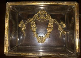 Antique Glass Gilt Bronze Neoclassical French Empire Box 4