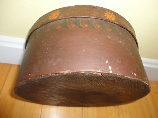 Antique Shaker Round Wood Pantry 8 Spice Box mid 1800 ' s FOLK ART HAND PAINTED 6
