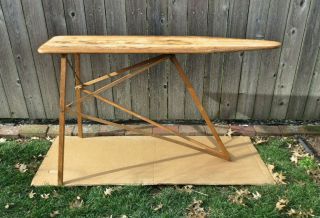 Vintage National Washboard Company Wooden Ironing Board Folding Wood Legs