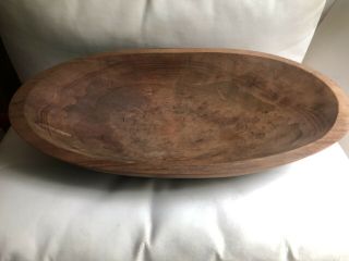 Vintage Large Hand Carved Wood Dough Bowl By Ed Briggs,  North Carolina
