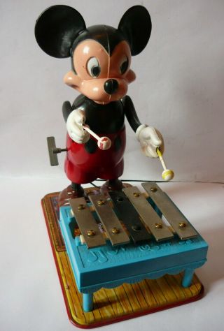 Vintage Linemar Mickey Mouse Playing The Xylophone (12 Inches Tall)
