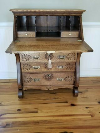 Antique Quarter Sawn Oak Secretary Desk 5