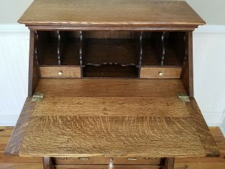 Antique Quarter Sawn Oak Secretary Desk 6