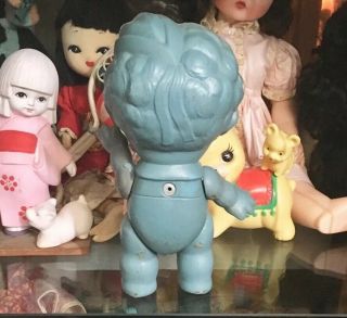 VTG 40s 50s Brite Eyed Kids Doll Cuddles Irwin Rubber Squeaky Toy Kewpie 9