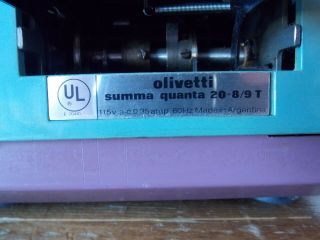 Vintage Olivetti Summa Quanta 20 - 8/9T Adding Machine 7