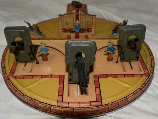 Vintage Coast Defense Tin Litho Wind - Up Toy Louis Marx & Co Look